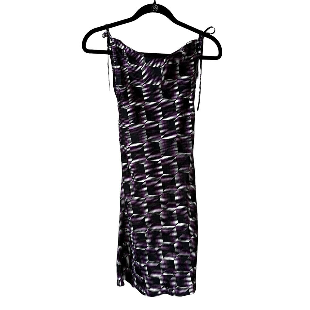 BP Nordstrom New Women's Geometric Backless Dress Purple XS Whimsigoth Y2k Goth
